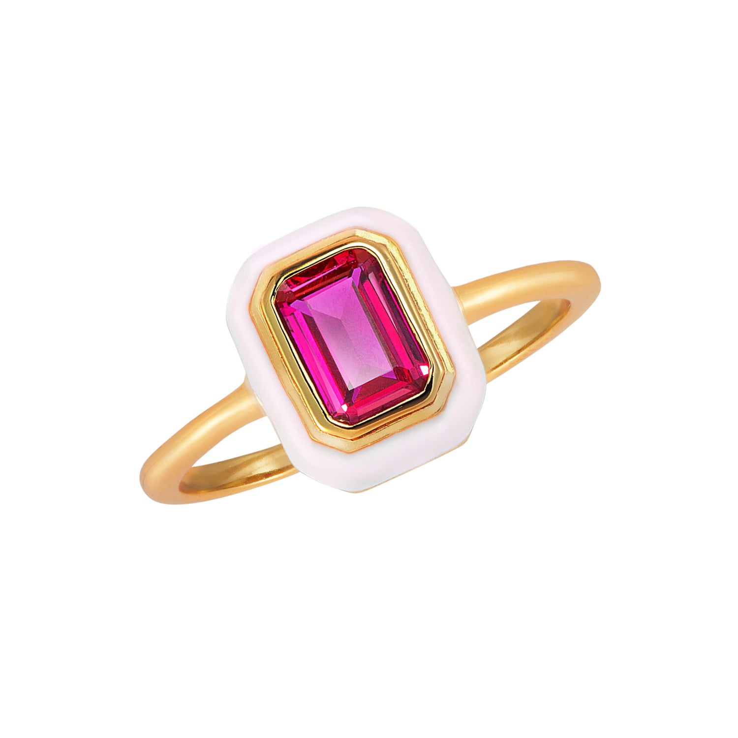 J&CO Jewellery Ruby Bedazzle Gold Ring US 8 US 8