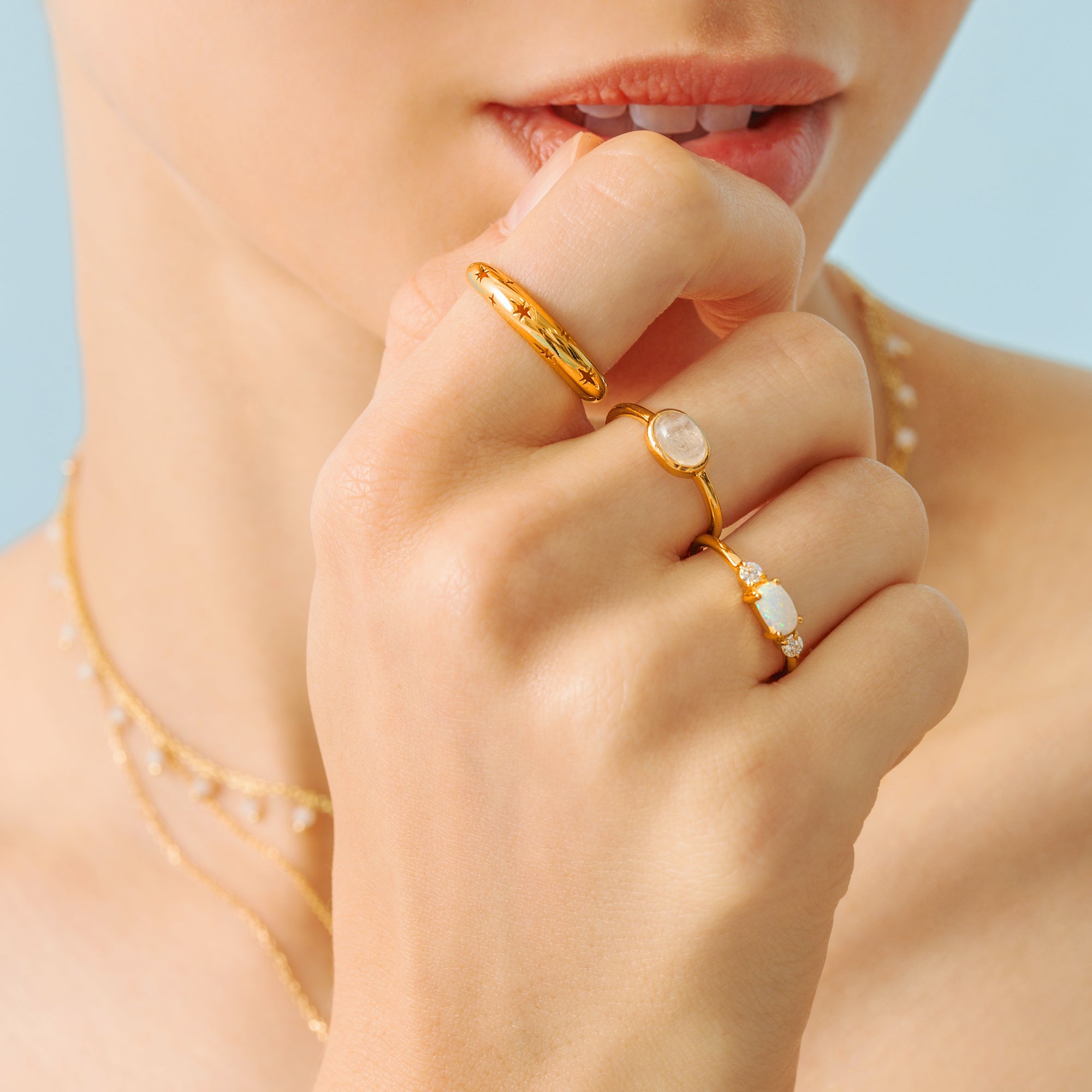 Anello a cupola Starburst in oro