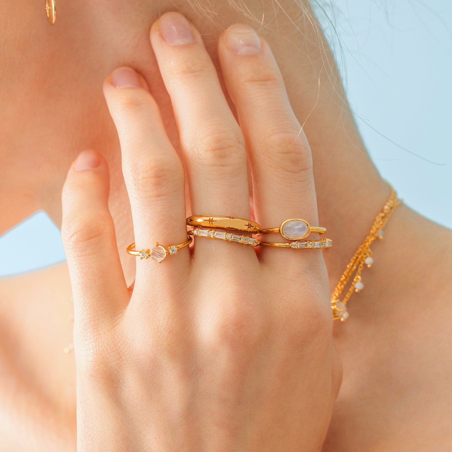 Anello a cupola Starburst in oro