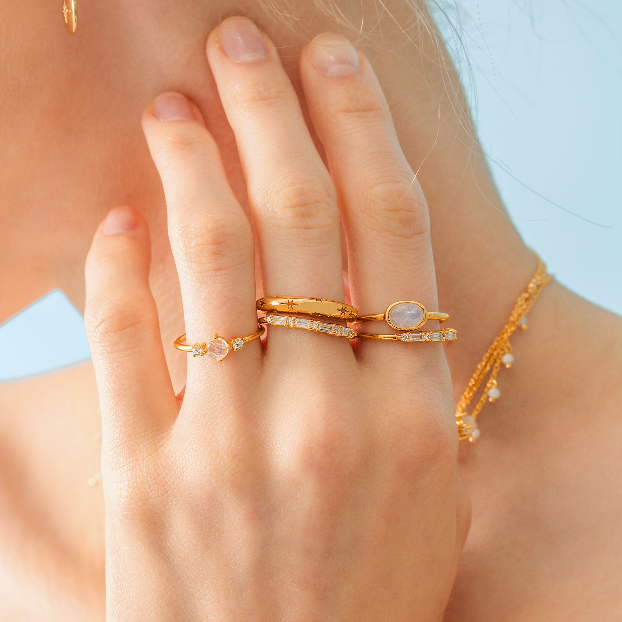 Anello a cupola Starburst in oro