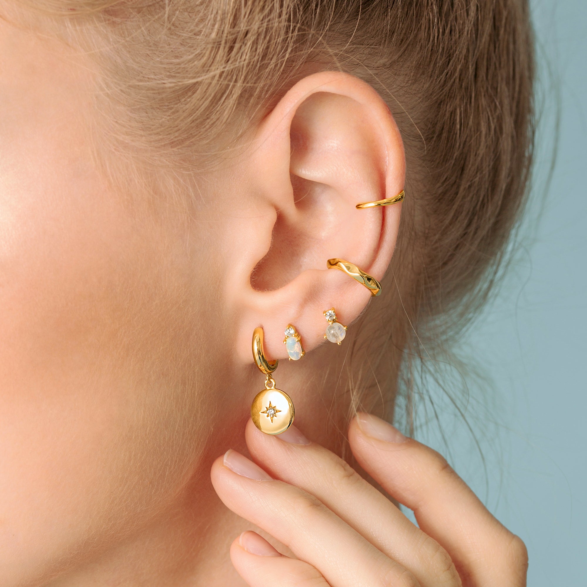 Starburst Disc Hoop Earrings – J&CO Jewellery