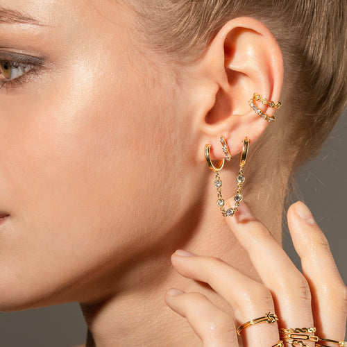 Cluster Baguette Stud Earrings