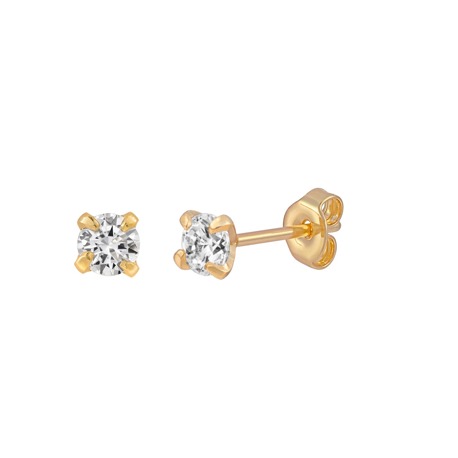 J&CO Jewellery 14K Solid Gold Ball Stud Earrings 3mm