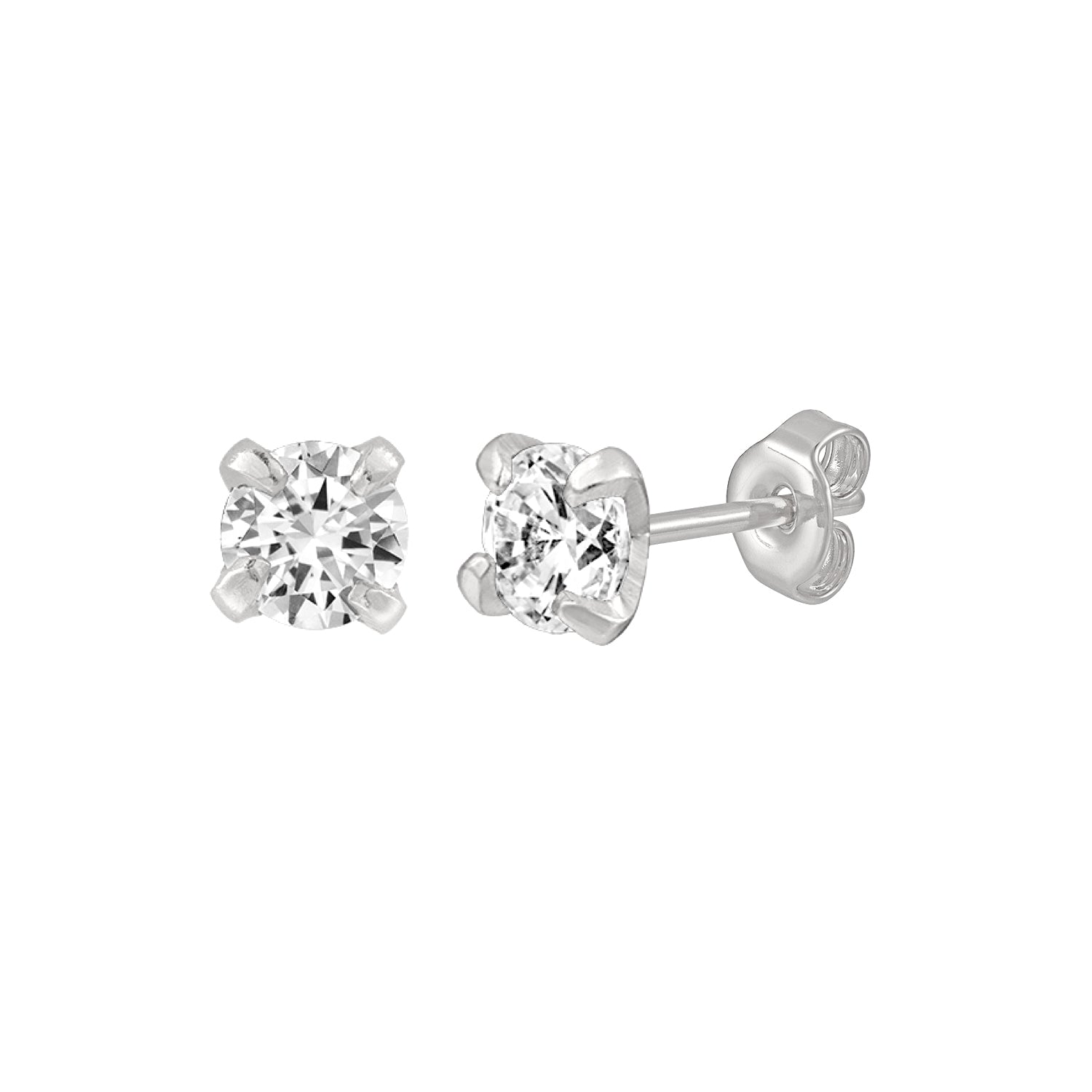 J&CO Jewellery Sparkly Stud Earrings 5mm Gold