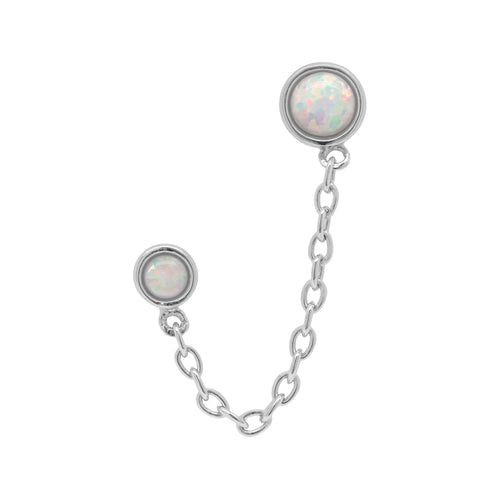 Opal ketting oorbel