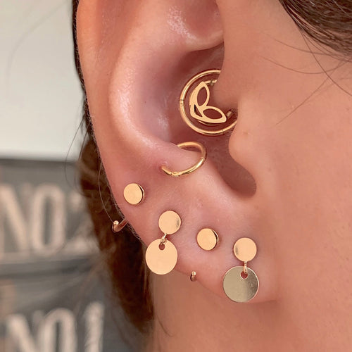 Mini Double Disc Stud Earrings