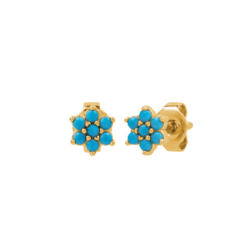 Turquoise Flower Studs Earrings – J&CO Jewellery