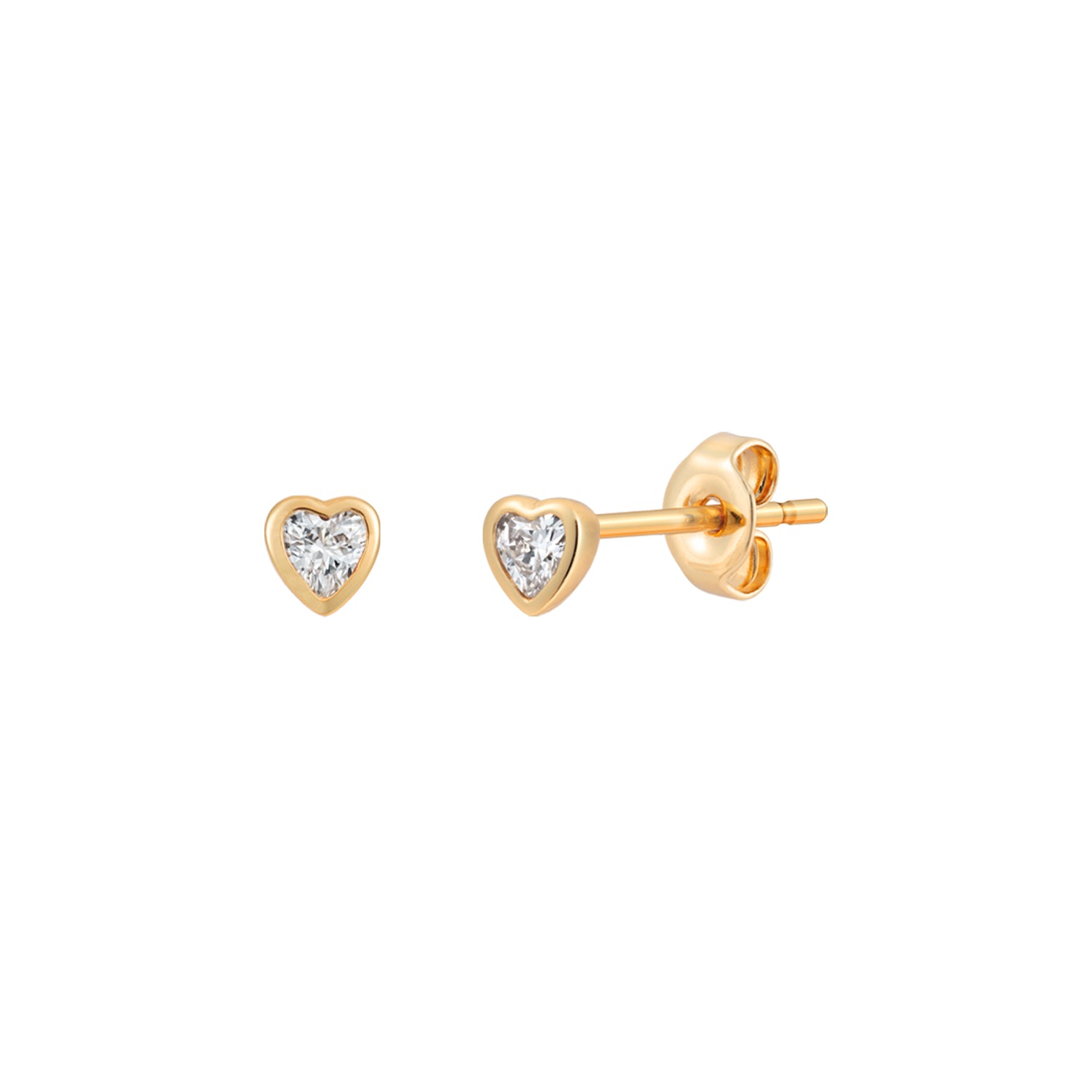 J&CO Jewellery Mini Bezel Stud Earrings Rose Gold