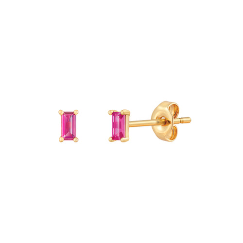 Ruby Baguette Stud Earrings J&CO Jewellery