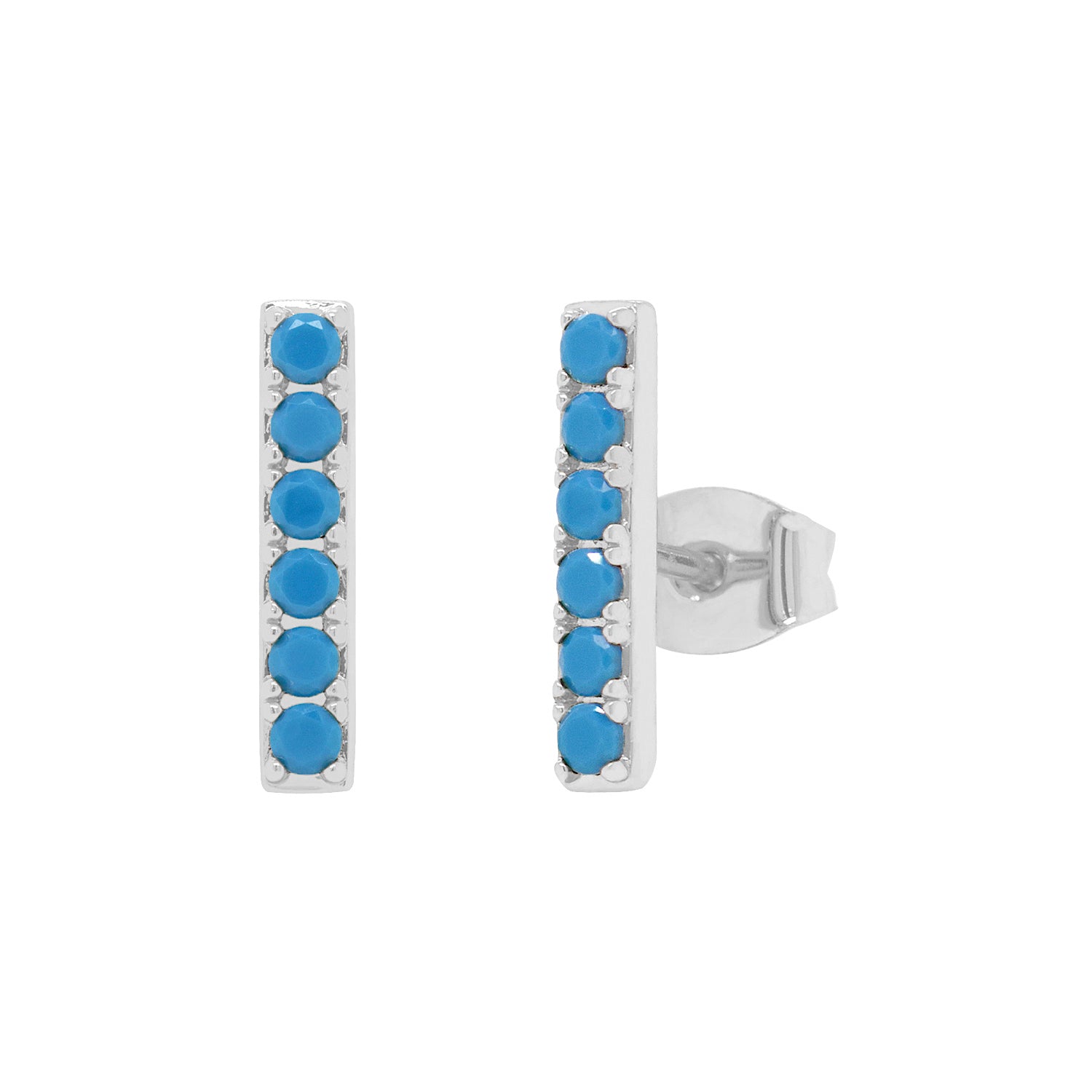Turquoise Bar Stud Earrings J CO Jewellery