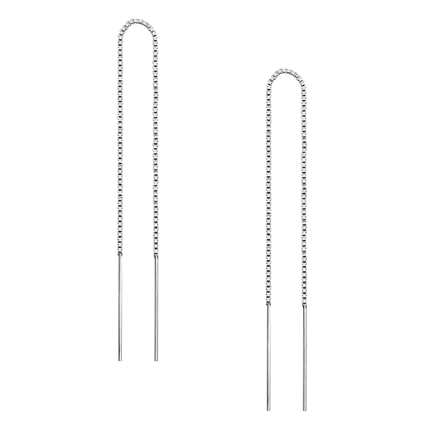 Box Chain Threader Earrings J CO Jewellery