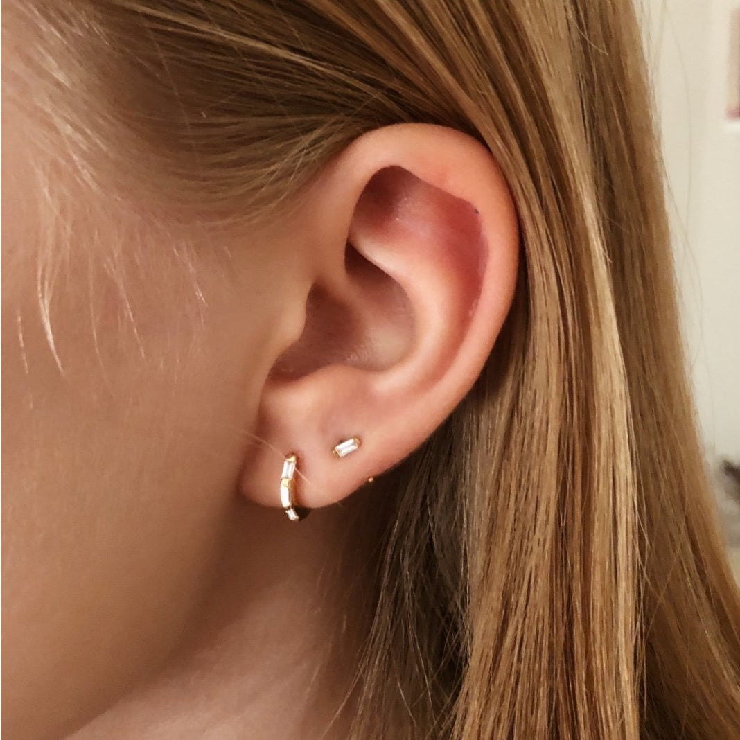 Bar open huggies earrings sales