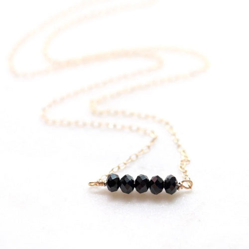 Minimal Black Nugget Bar Necklace