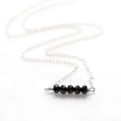 Minimal Black Nugget Bar Necklace