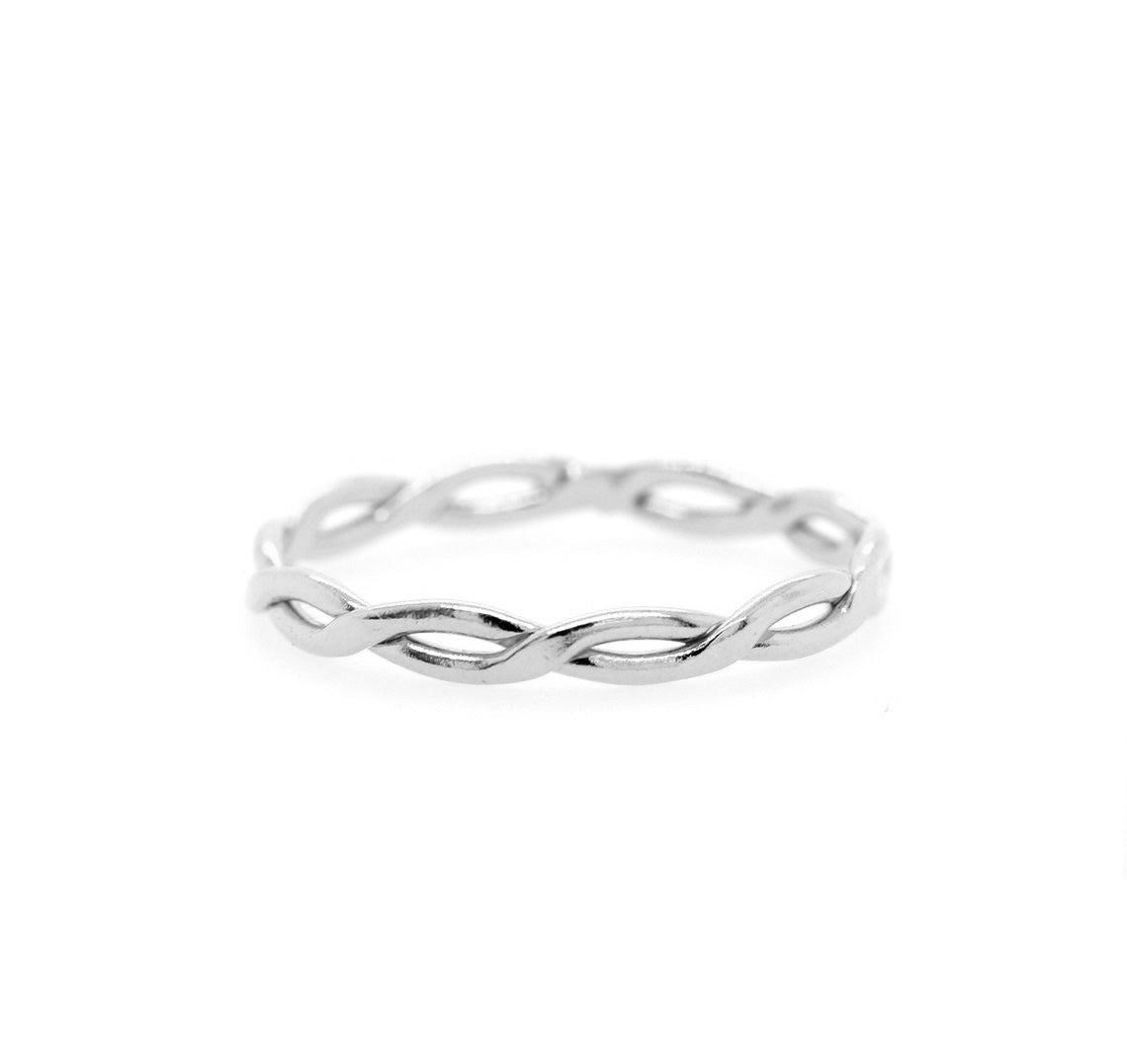 Braided Skinny Ring Silver – J&CO Jewellery