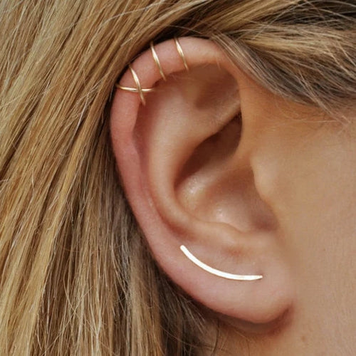 Curved climber store earrings