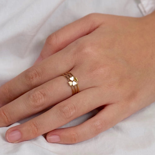 Double Gold Heart Ring