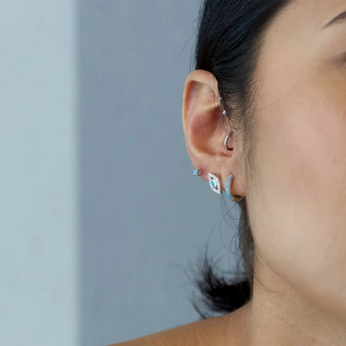 Evil Eye Turquoise Stud Earrings