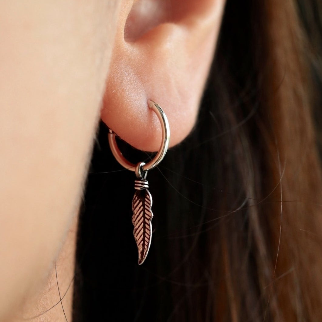Feather Leaf Helix Piercing Tragus Cartilage Earring Stud Jewelry 16G –  Impuria Ear Piercing Jewelry