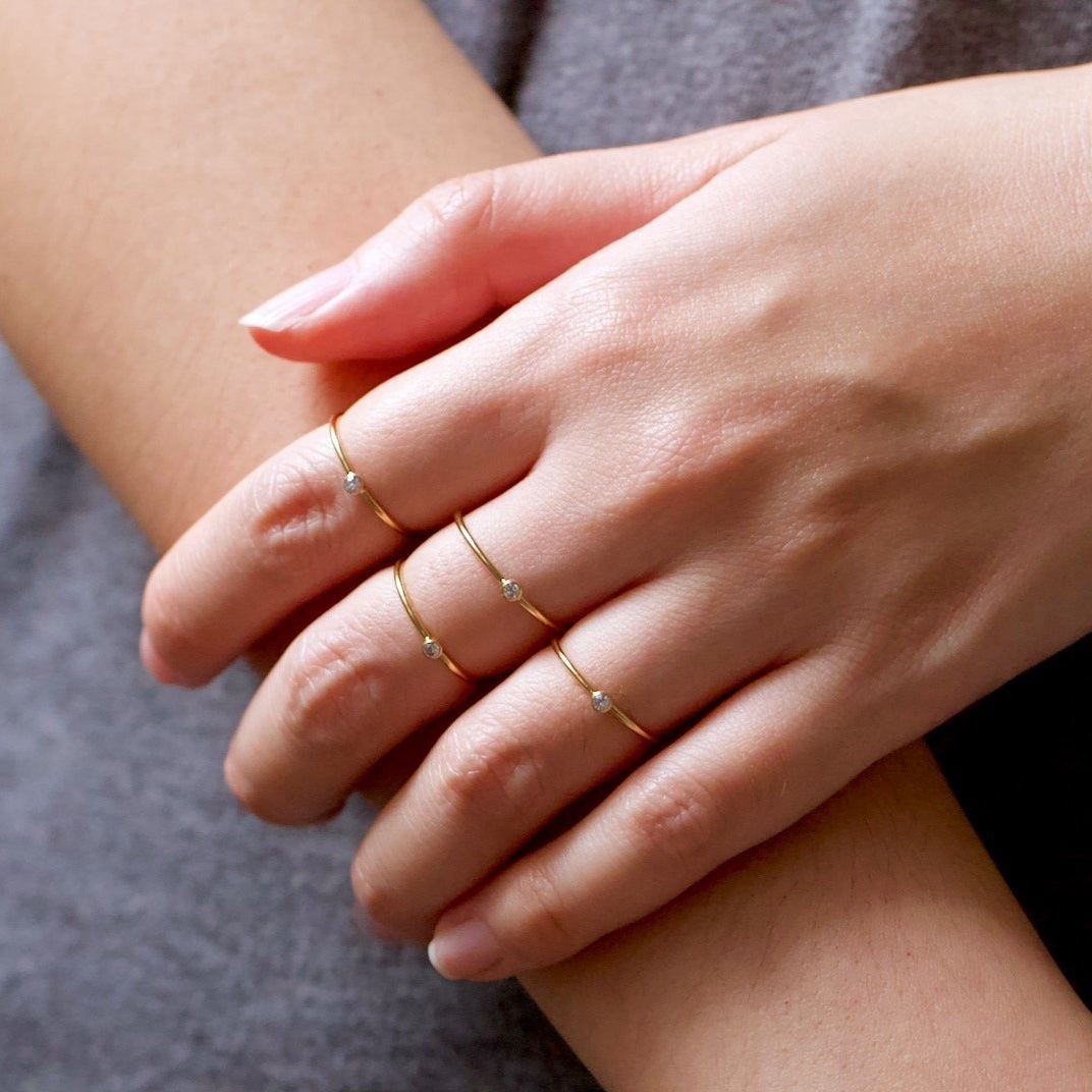 迷你金色边框环