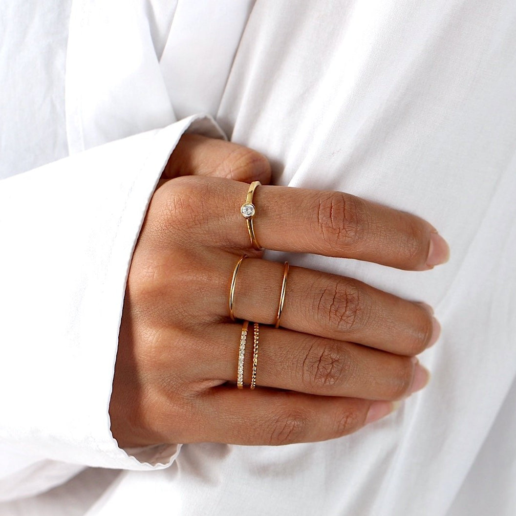 Minimale Solitaire Ring Zilver