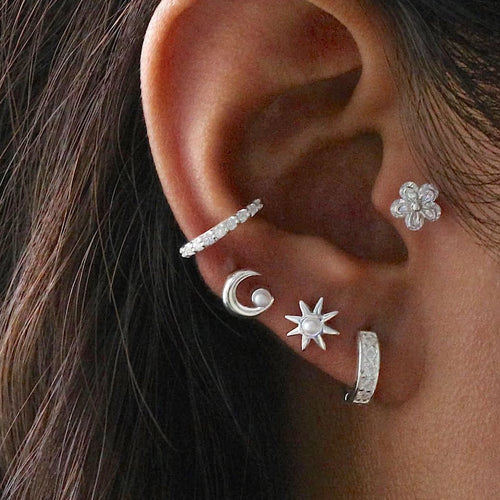 Moon Phrase Stud Earrings