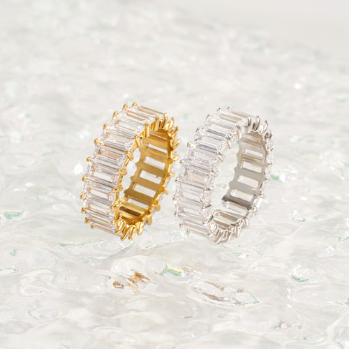Baguette CZ Eternity Band Silver
