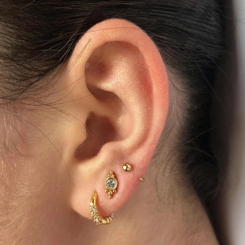 Senorita Pave Huggie Hoops
