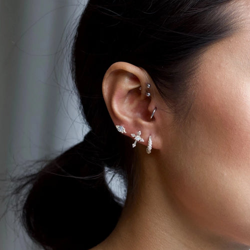 Senorita Pave Huggie Hoops