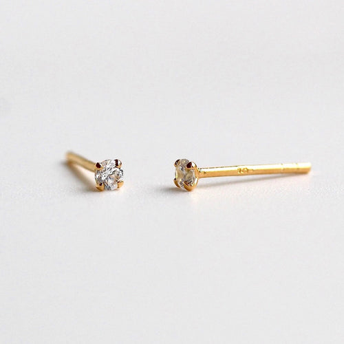 Tiny Sterling Silver Crystal Stud Earrings  Lisa Angel