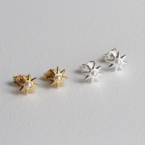 Sun Phrase Stud Earrings