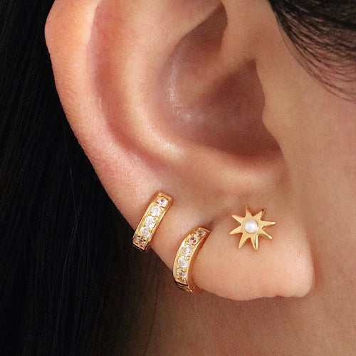 Sun Phrase Stud Earrings