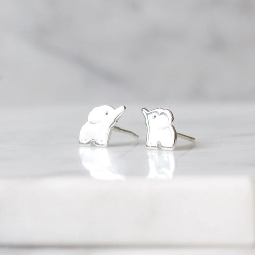 Trunk up Elephant Stud Earrings